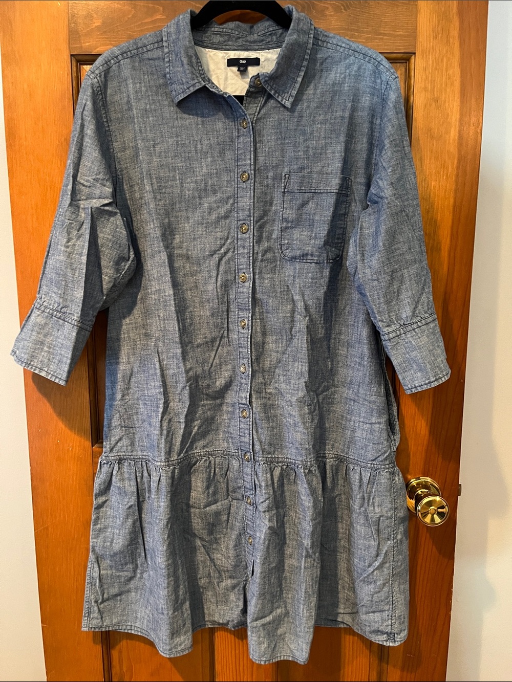 Gap Chambray Drop Waist Mini Dress